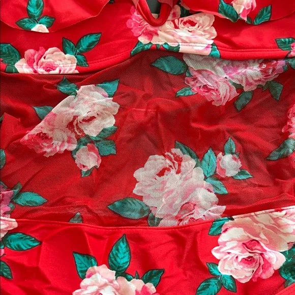 Betsey Johnson mesh bodice Off-Shoulder Swimsuit size small - Picture 3 of 13